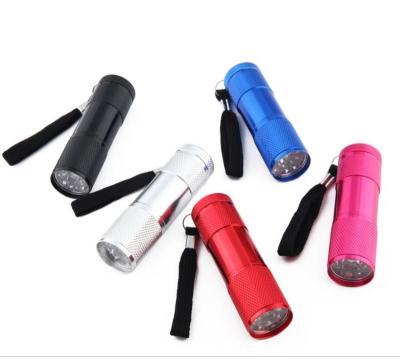 China Emergency Mini Portable Light Ultra Violet 395-400nm Torch 9 LED UV Flashlights for sale