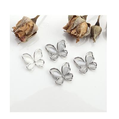 China Alloy 2023 New Nail Decoration Hollow Ice Through Cat Eye Butterfly Nail Jewelry Ins Sweet Girl Pure Desire Wind Factory Direct Sales for sale