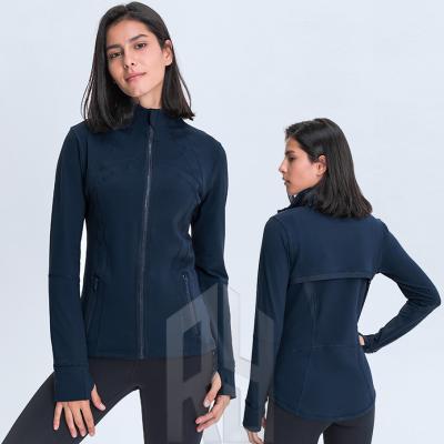 China Lulu Yoga Breathable Professional Sports Coat Women Zipper Cardigan Tight Running Gym Women Yoga Top Wear for sale