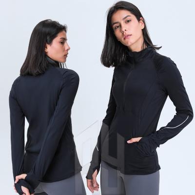 China High Quality Breathable Gym Active Wear Breathable Training Running Long Sleeve Loose Yoga Top With Zipper for sale