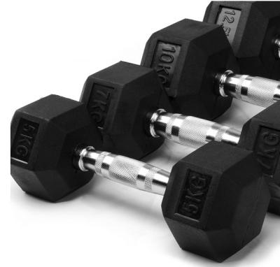 China Gym Club TZ-3001 Rubber Coated Hex Dumbbell for sale