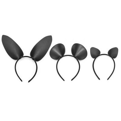 China Leather Mouse Cat Bunny Ears Animal Cosplay Headband, BDSM Halloween Party Fetish Charming Night Halloween Toy Decor PU PU Party for sale