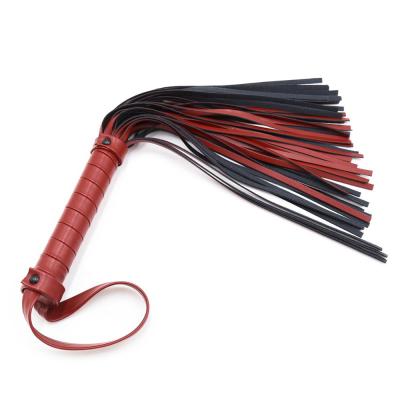 China PU Red Color BDSM Discipline Fetish Slave Spanking Faux Leather Purplish Brutal Flogger for sale