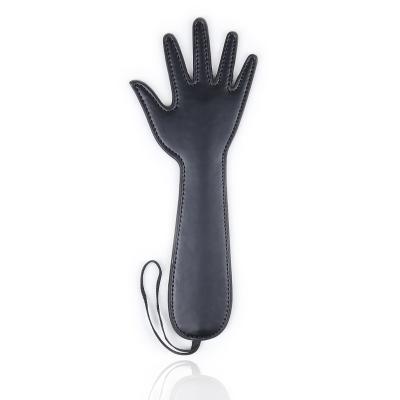 China PVC Hand Form Leather Libertine Slave Spanking Paddle PVC BDSM Fetish Couples Bondage Spanking Paddles Torture Gear Fetish for sale