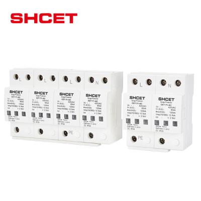 China Lightning Protection System AC SPD Surge Protector Protective Device With 275v 385v 12.5ka 20ka 25ka 30ka 40ka 50ka 60ka 80ka 100ka 2p 4p Price for sale