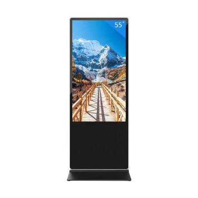 China Indoor Floor 55 Inch Indoor Stand Digital Signage And Displays Android WIFI IPS Smart Kiosk FHD LCD Display Indoor Advertising Players for sale