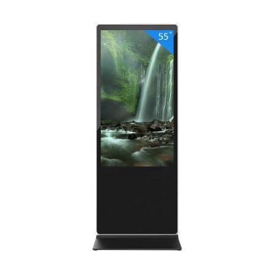 China 55 Inch Floor Standing LCD Digital Signage Android Wifi Indoor Infrared Touch Screen Rotating Advertising Display Player for sale