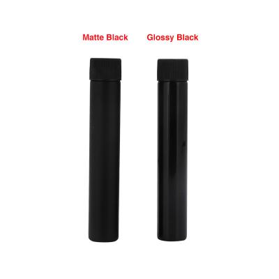 China Matte Household Products Or Glossy Black Child Resistant Tube Custom Printed Logo Single Clear Pre-Roll Glass Joint Tubes Packaging for sale