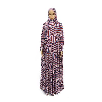 China Colorblock Long Dress Fashion Design Durable Female Muslim Islamic Clothing Polyester Muslim Maxi Dress for sale