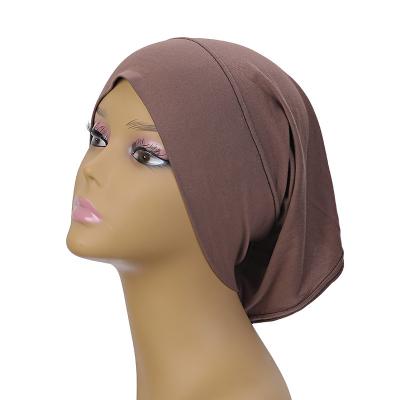 China 2022 breathable warm islamic muslim inner cap ruched elastic stretch tie tank top cotton underscarf hijab back caps for sale