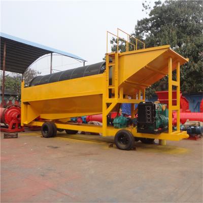 China Stone production mobile trommel screen golden wash moving trommel / heavy duty moving trommel screen for sale