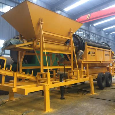 China Mobile gold small mobile compost screen trommel stone production drum trommel screen for gold ore washing plant for sale