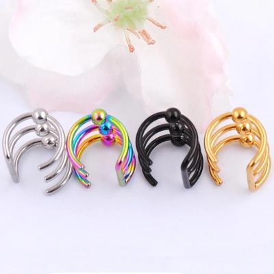 China Punk Stainless Steel Clip On Earring Wrap Earring Tragus Cartilage Non Piercing Earrings for sale