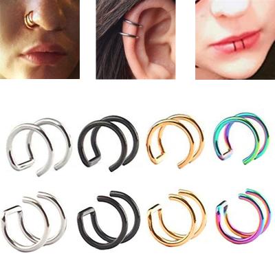 China Punk Stainless Steel Clip Earrings Wrap Earrings Jewelry Clips Non-Puncture Punk Ear Cuff for Women and Men for sale