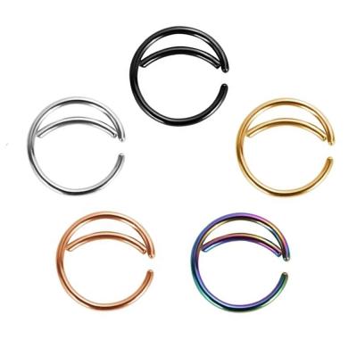 China 316L Stainless Steel Moon Nose Ring 20 Gauge Ear Cartilage Tragus Helix Punk Earrings for sale