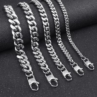 China Punk Jewelry Gift Solid 316L Stainless Steel Cuban Link Chain Neck For Women Mens for sale