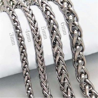 China Wholesale Punk Stainless Steel Jewelry Twist Chain Necklace For Women Mens for sale