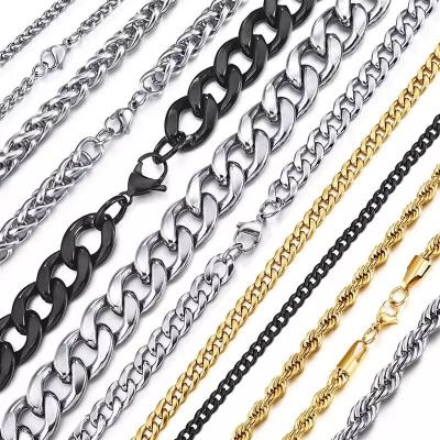 China Stainless Steel Punk Chain Necklace For Women Mens Limit Cuban Link Choker Fashion Male Jewelry Chain Punk Gift for sale