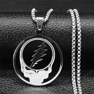 China Hip Hop Punk Hollow Around Necklace Stainless Steel Pendant Chain Necklaces For Mens Womens for sale