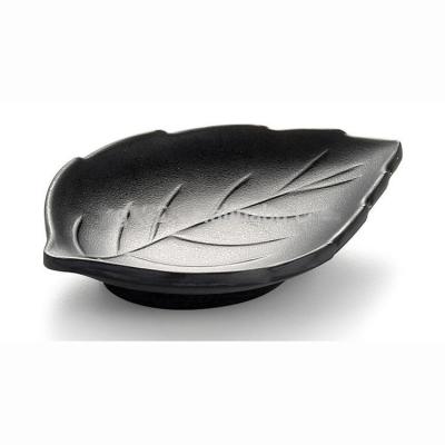 China Melamine Disposable Japanese Black Small Soy Sauce Dish Dish For Restaurant for sale