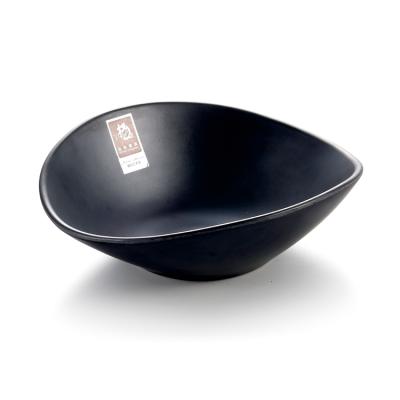 China Sustainable New Product Irregular Black 8 Inches Japan Dipping Bowls Melamine for sale