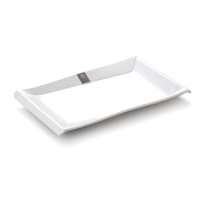 China 12 Inch Sustainable Wholesale Quality Unbreakable Rectangle Melamine Plain White Dish for sale