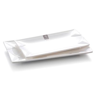 China 12 Inch Extra Long Melamine Matte Dish White Nordic Hotel Restaurant Viable Supply for sale