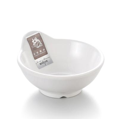 China Unbreakable Melamine Products Restaurant Soybean Bowl 100% Unbreakable Butter Sauce Dishes With Handle for sale