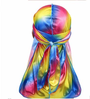 China Fashinable Durags Durags Polyester Colorful Shiny Hair Shield Tubular Laser Scarf Bandanas Polish Headwear for sale