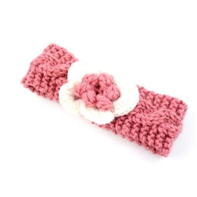 China Breathable Knitted Warm BABY Hair Accessories Hair Bands Head Bands Kids Hairbands Wool Flower Headbands for sale