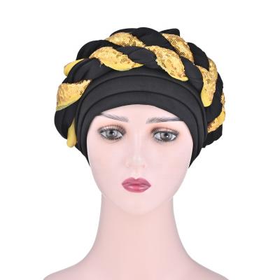 China Factory Wholesale New Fashionable And Popular Fashionable And Popular African Headscarf Hat Muslim Turban Flower Muslim Turban For Girls for sale