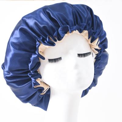 China Wholesale Women's Fashion Double Layer Turban Hats Silk Sleep Cap Hair Hood for Girls for sale