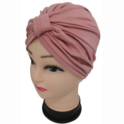 China Wholesale Eco-Friendly Unisex Muslim Elastic Turban Forehead Solid Color Hat Indian Women Hat for sale