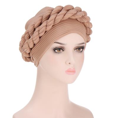 China Image Factory Price Solid Color Baotou Hats Polyester Muslim Hat Scarf For Women Man for sale