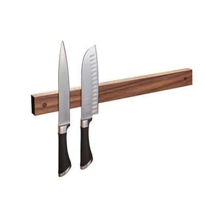 China Powerful Magnetic Wooden Walnut Knife Holder Viable Magnetic Knife Holder Magnetic Strip To Organize Your Kitchen for sale