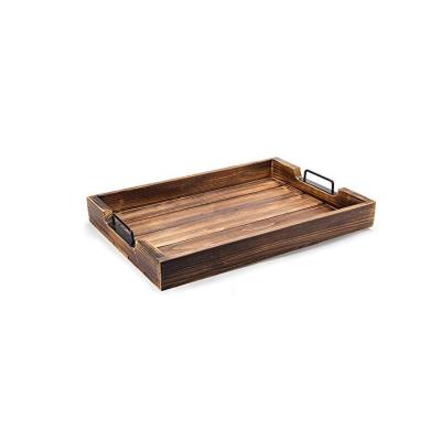 China Morden wood tray - wooden breakfast serving tray, coffee table tray, country kitchen tray for sale