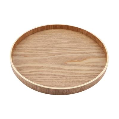 China Wooden Serving Tray Round Plate Viable For Tea Set Fruit Sweets Food Home Decoration for sale