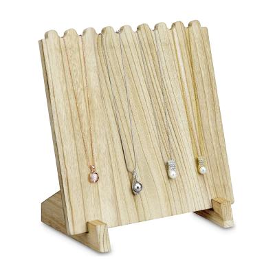 China Modern Rustic Farmhouse Plank Wooden Necklace Jewelry Display Rack & Holder for sale