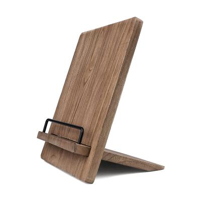 China Modern Rustic Farmhouse Kitchen Book Holder Wood Cutting Board Style Recipe Holder Rustic Adjustable Pull-Out Rack for sale