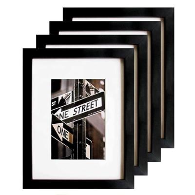 China Health and environmental protection wooden picture photo poster frames gallery black wooden wall frame photo booth home decoration for sale