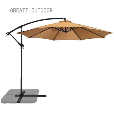 China Patio\Garden\Outdoor Cheap Hanging Cantilever Umbrella\Hotel\Beach 3meter 10foot China Manufacturer Wholesale Banana Patio Umbrellas With Heavy Duty Aluminum Pole for sale