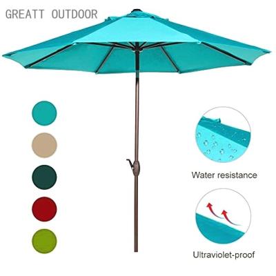 China Outdoor Sunshade Furniture Sun Brand Garden Umbrella For Swimming Pool 9 Foot Wide Aluminum Pole Cafe Umbrella for sale