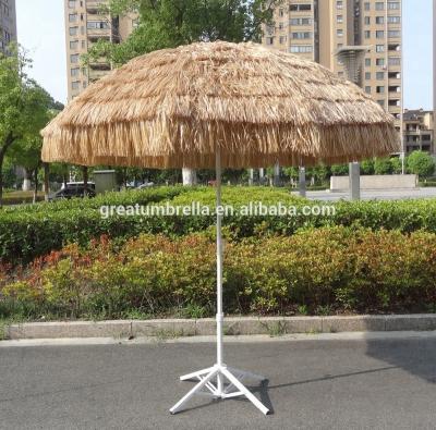 China Superb Vintage Style Traditional Chinese 2.2meter Quality Thatched Roof Polynesian Dancing Straw Beach Raffia Hawaii Tiki Umbrella For Sale for sale