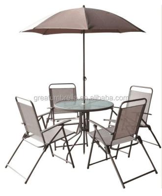 China 6 Piece Resistance Outdoor Patio Dining Furniture Set With Umbrella for sale