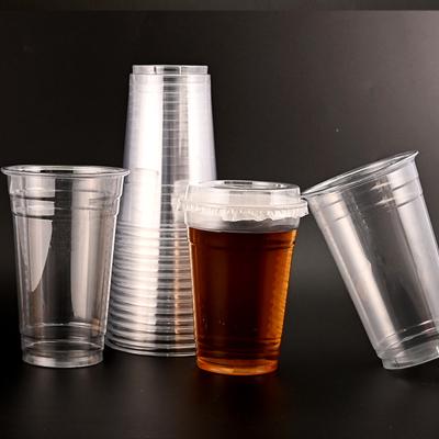 China Transparent Food Grade Clear Plastic Pet Cups 16 Oz Plastic Drinking Cups for sale