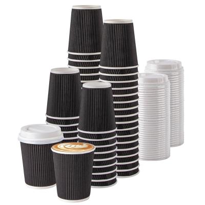 China Food Grade Portable Ripple Wall Paper Cups For Juice Coffee Tea Other Beverage for sale