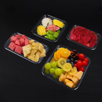 China Clear Disposable Plastic Food Containers Hinged Lid Box For Cake Pastries for sale