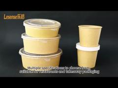 Noodle Durable Disposable Paper Food Containers Biodegradable Packaging