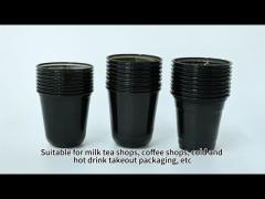 12oz 16oz U Shaped Plastic Cups Transparent Black For Milk Tea Yogurt