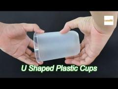 custom logo printed u shaped plastic cups 380ml 700ml with carton package